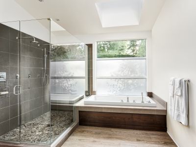 Contemporary Walk-In Shower with Glass Enclosure